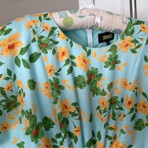 Floral Dress with Yellow and Green Accents